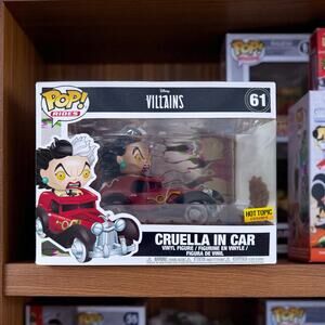 Funko Pop Cruella in Car 61 Disney Villains NEW Dalmatians Hot Topic Exclusive